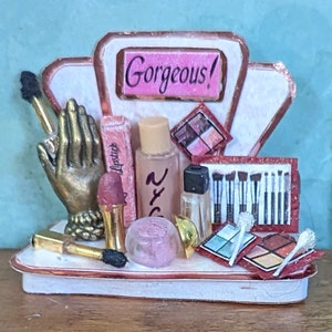 Dollhouse Makeup Display | Miniature OOAK Makeup | Dollhouse Makeup | Dollhouse Cosmetics | 1:12