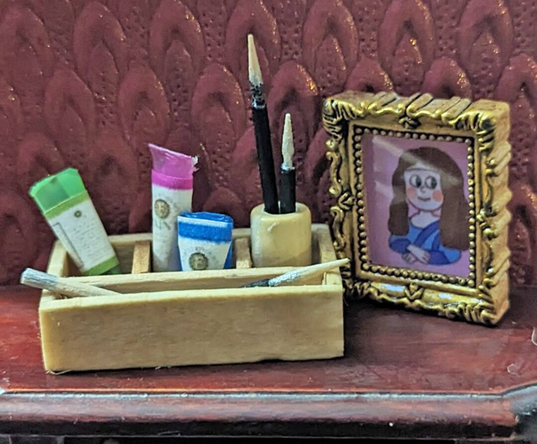 Dollhouse Paint Set Miniature Paint Set Dollhouse Art Set Miniature Art