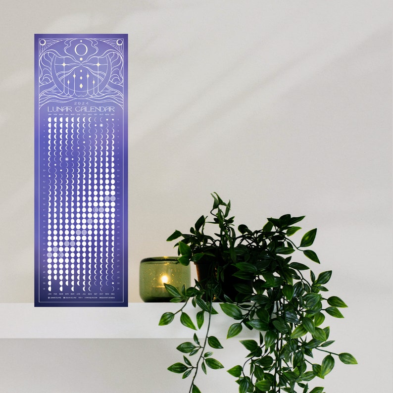 2024 MOON PHASE CALENDAR Lunar Cycle Tracker & Astrology Planner Violet