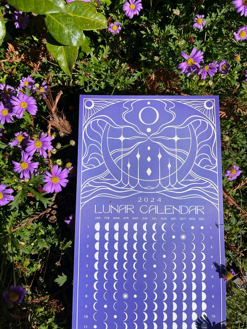 2024 MOON PHASE CALENDAR Lunar Cycle Tracker & Astrology Planner Violet