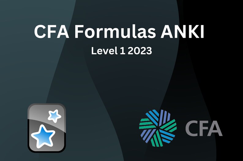 2023 CFA Formula Flashcards Anki level 1 Etsy