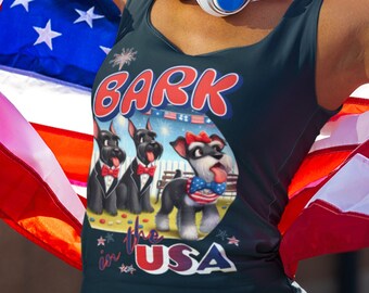 Breites Schnauzer Tank-Top, 4. Juli Hunde Shirt