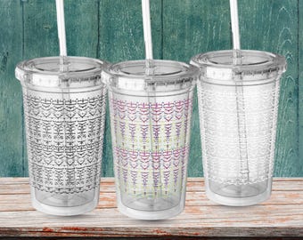 Custom Acrylic Tumbler with Straw, Modern Drinkware, Personalized Gift