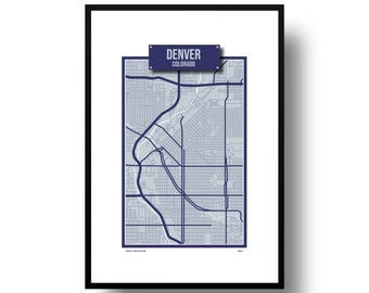 Colorado Baseball Fan Map | Street Map Art | Denver Map Poster | Rockies | Map Wall Art | Denver Map | MLB | Map Prints