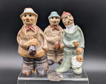Tremar Pottery Figures Fisherman and Man with Cider Flask