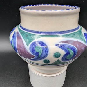 Wazon Poole Pottery Bowl Planter Vase Traditional Paisley Design Ethel Barret Shape 348