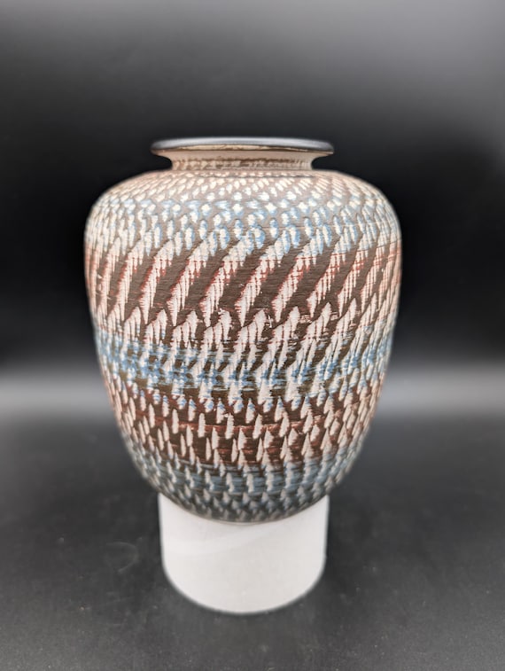 西ドイツ陶器 DÜMLER & BREIDEN ファットラバ 1147/41 Dümler & Breiden Terra Vase 27/15 With Chattering Effect (dee Cee
