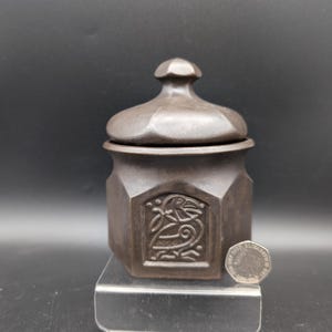Tyn Llan Celtic Bird Brown Hexagonal Preserve or Honey Pot