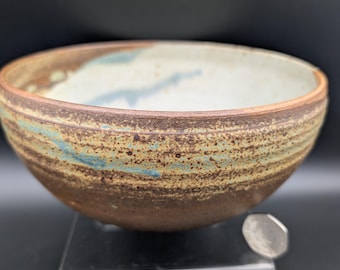 Trevor Chaplin Bowl Grey Glaze with Grey Slate Bands