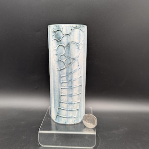 John Beusmans Carn Vase Blue Wash Tulip with Abstract Design