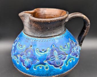 Bitossi Jug Semi Arabesque With Sgraffito Outlines in the Style of