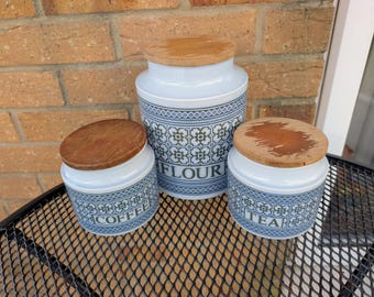 Hornsea Tapestry kitchen Storage Jars Tea Coffee Flour