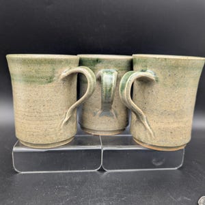 Studio Pottery Mug Light Green Transparent Glaze