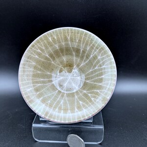 Jill Pryke Bowl Spirograph Green Oatmeal like Glaze