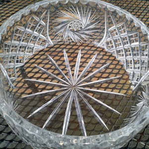 Heavy Crystal Bowl Pinwheel Pattern with Hand Cutting - Probably Bohemian Crystal