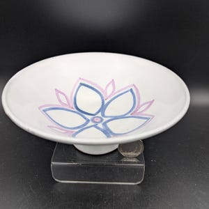 Kate Weaver Footed Bowl Tin Glazed with Five Lobed Design