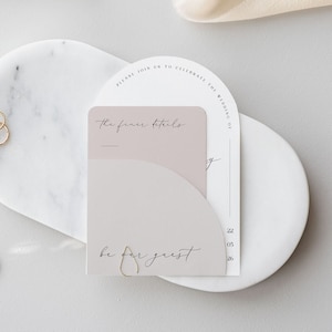 Arch Wedding Invitation Template Suite in Neutrals & Blush