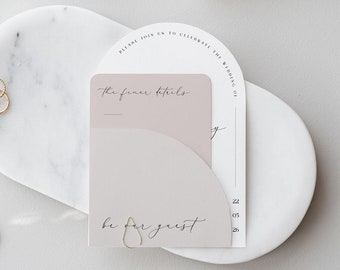 Arch Wedding Invitation Template Suite in Neutrals & Blush