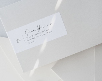 Printable Address Label Template, Wrap Around Sticker for Envelope Addressing