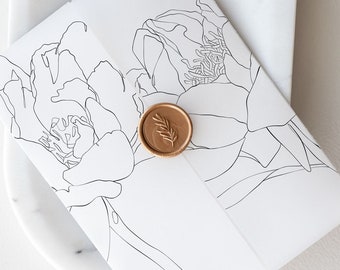 Printable Vellum Wrap, Floral Monochrome Vellum Jacket, DIY Vellum Fold Template