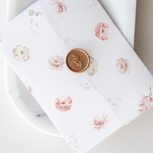 Printable Vellum Wrap, Floral Vellum Jacket, DIY Vellum Fold Template