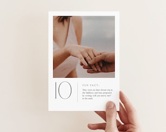 Modern Table Number Template with Photo and Fun Facts 5x7&quot;