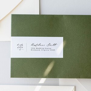 Printable Address Label Template, Minimalist Wrap Around Sticker for Envelope Addressing