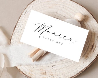 Modern Wedding Place Card Template with Calligraphy