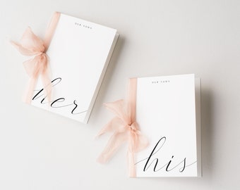 His and Her Wedding Vow Template Personalized Vow Booklet - Etsy