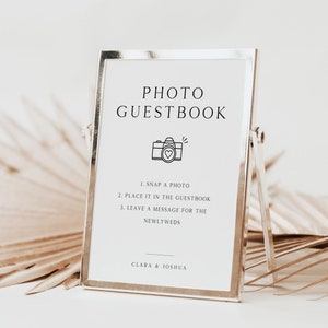 Photo Guestbook Table Sign Template, Minimalist  Photo Guestbook Reception Sign, Photo GuestBook Sign Template, Polaroid Wedding Sign