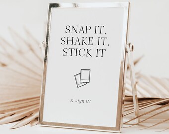 Polaroid Guestbook Table Sign Template, Minimalist Photo Guestbook Reception Sign, Photo Guest Book Sign Template, Polaroid Wedding Sign