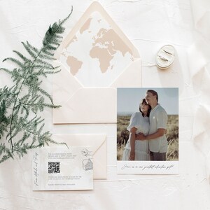 Destination Wedding Invitation Template Suite, Modern DIY Travel Wedding Invite Set