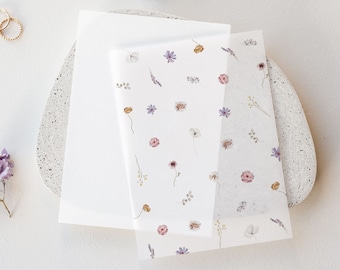 Floral Vellum Overlay for Wedding Invitation, Modern Flower Wreath Vellum Cover for Invites, Printable Vellum Template
