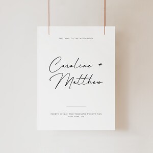 Modern Wedding Welcome Sign Template with Calligraphy Font