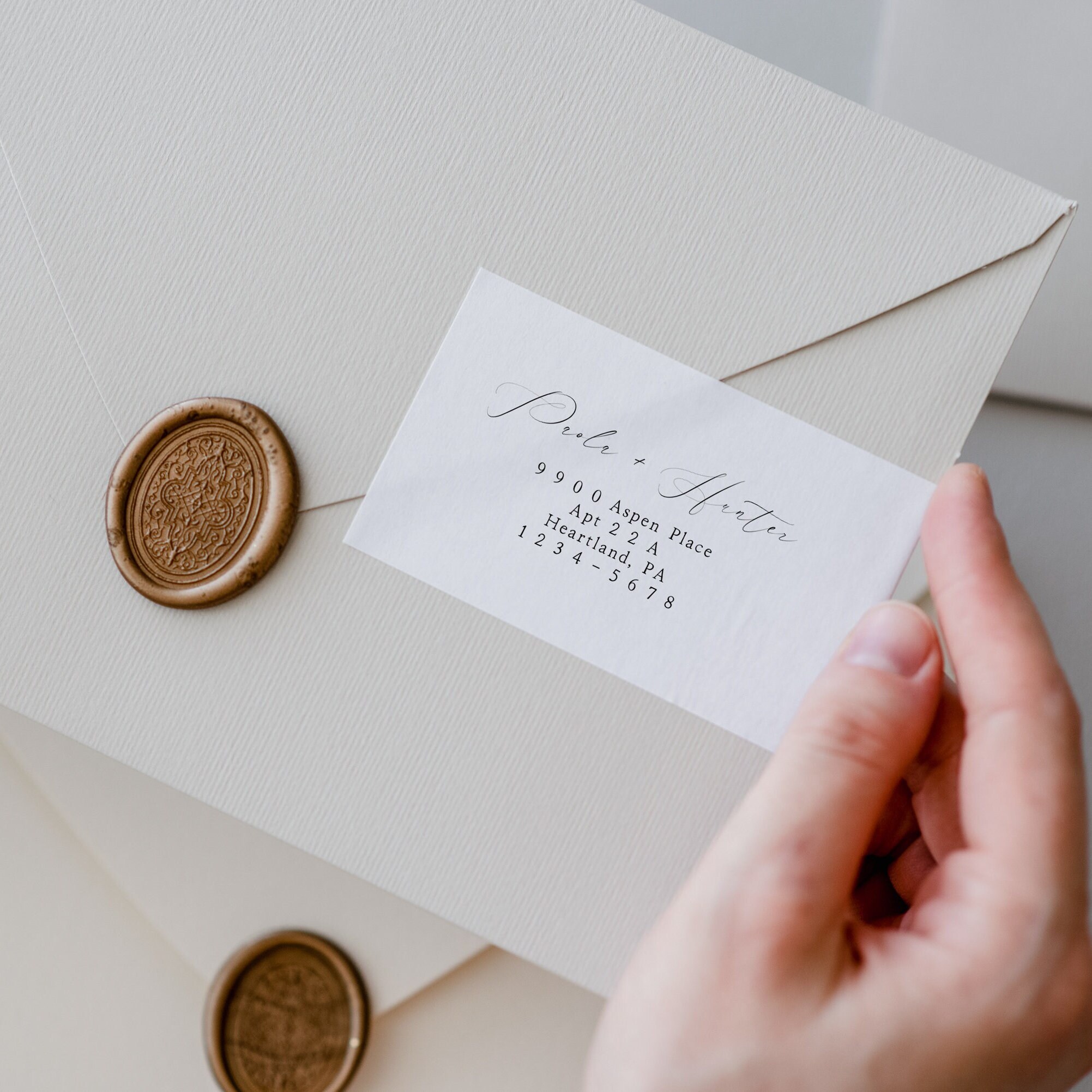 Printable Address Label Template With Script, Recipient Wrap Around ...