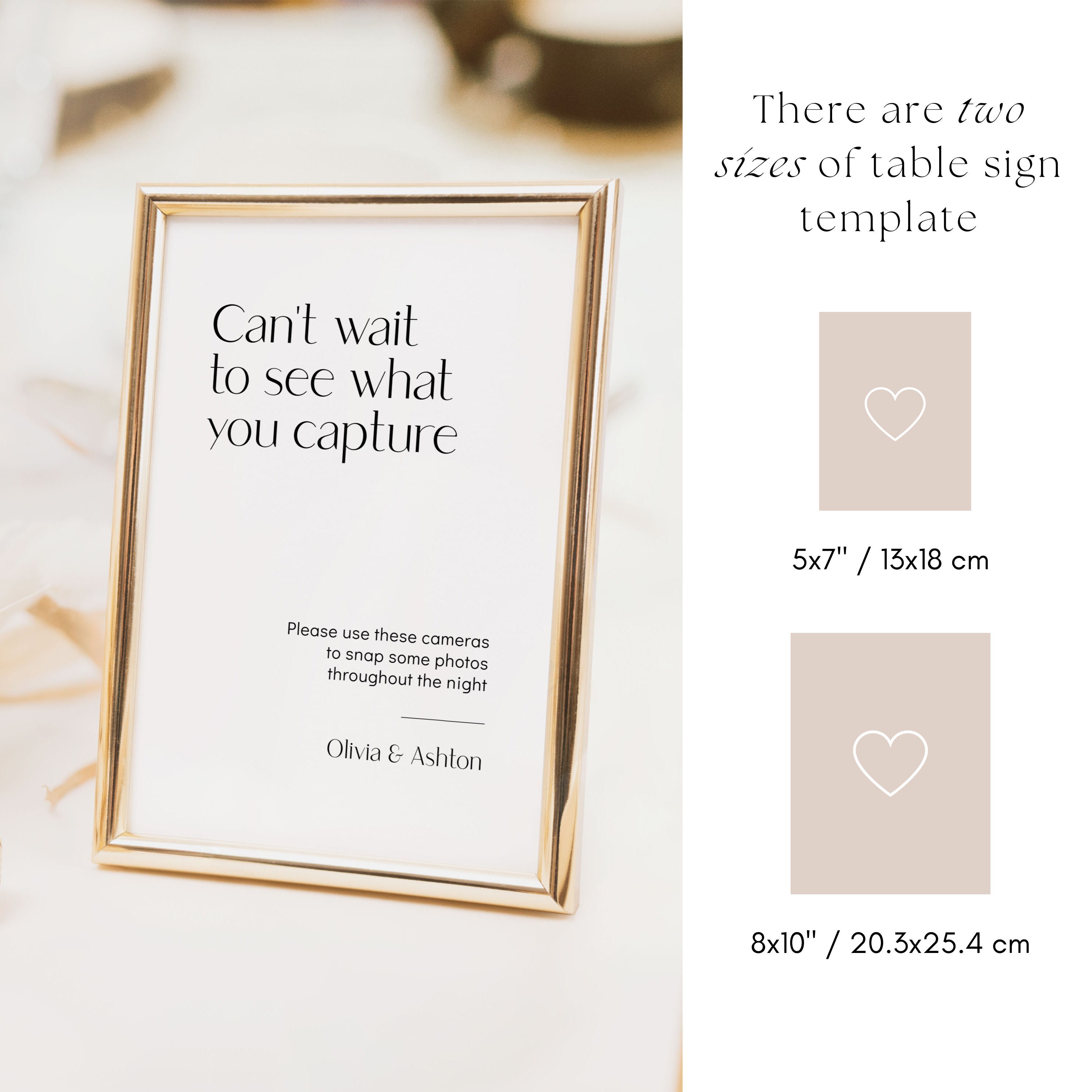 Disposable Camera Sign Template, Minimalist Capture the Memories Sign ...