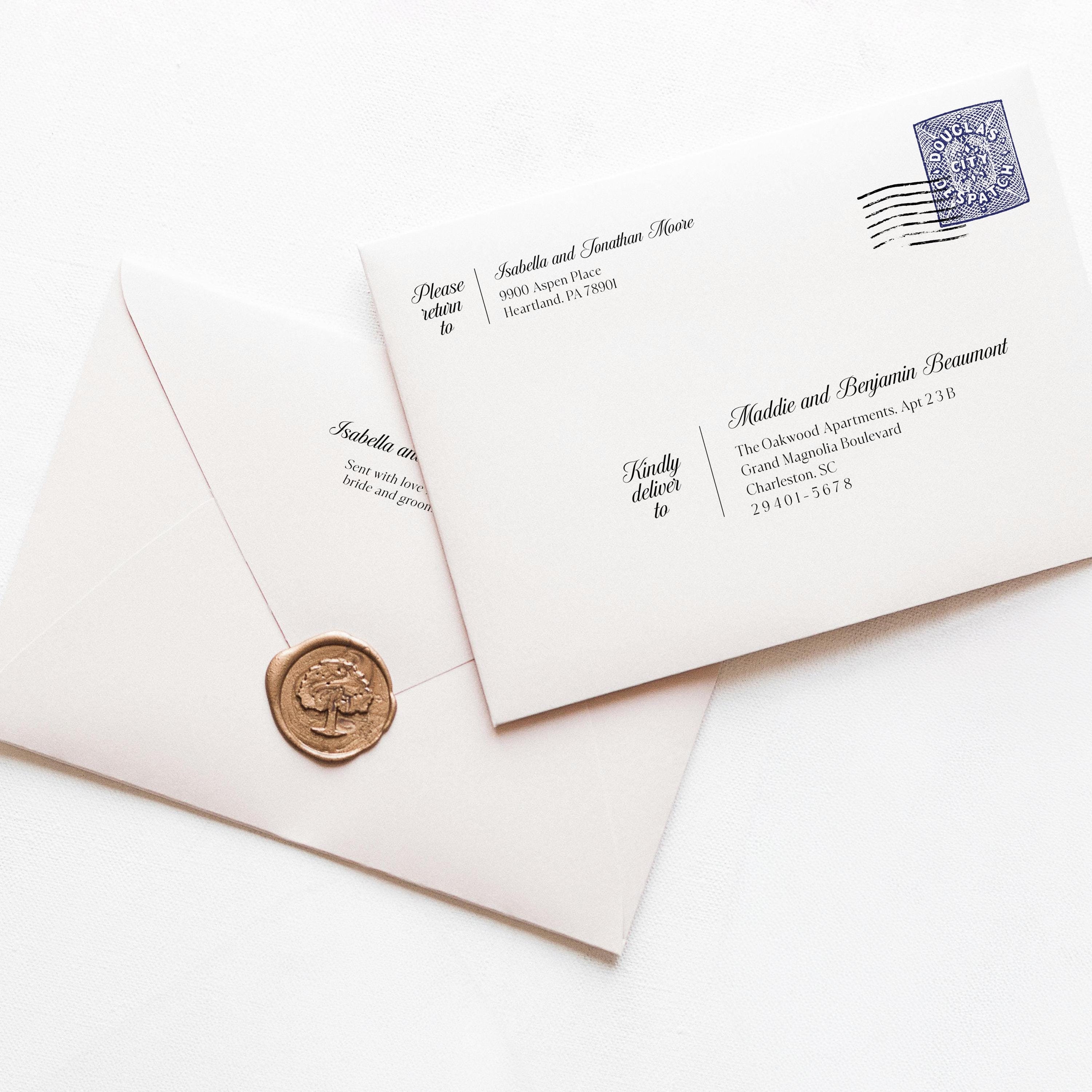 Minimalist Envelope Template With Vintage Vibe, Wedding Addressed ...