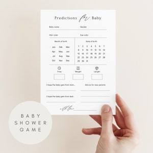 Druckbare BabyVorhersagen und Ratschläge, Babypartyspiele, Minimalistische Babypartyspiele, Wünsche für werdende Eltern, Babyvorlage