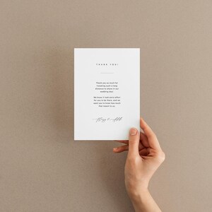 Minimalist Wedding Thank You Card Template With Photo Modern Simple ...