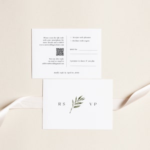 Greenery wedding invitation template suite Eucalyptus wedding invite bundle with watercolour greenery Printable editable image 2