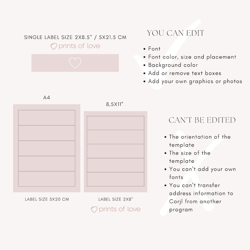 Printable Address Label Template, Minimalist Wrap Around Sticker for ...
