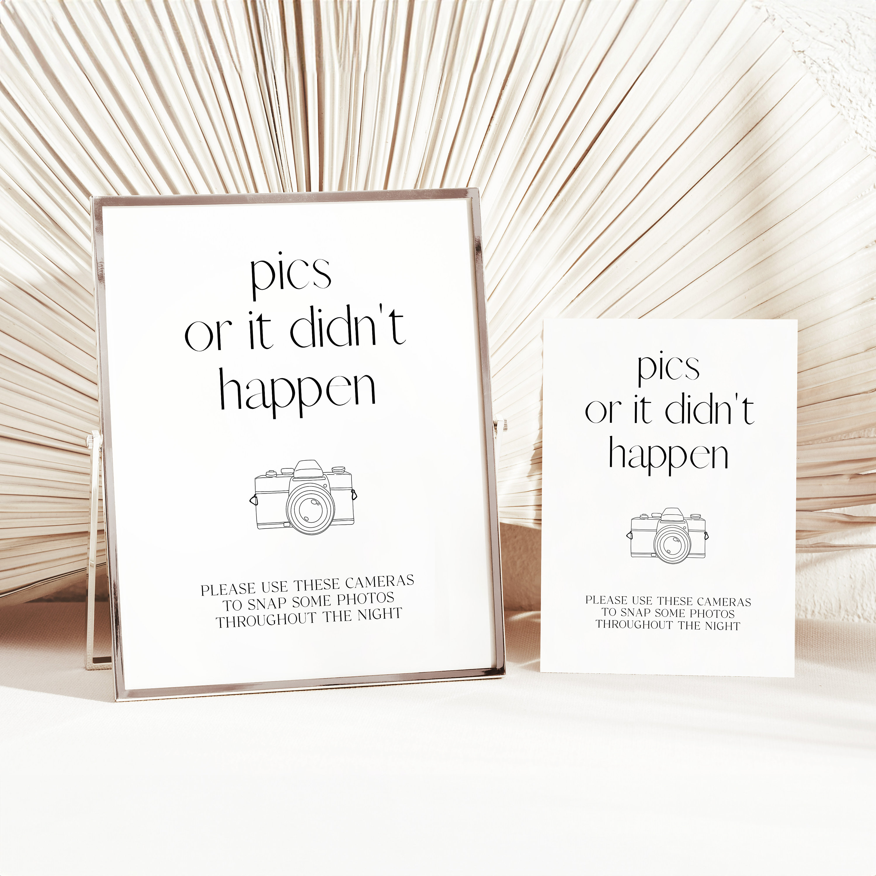 Simple Photo Sign Printable Disposable Camera Sign Template, Minimalist Capture the ...