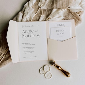 Suite de modèles de faire-part de mariage de poche imprimables, ensemble de mariage bricolage