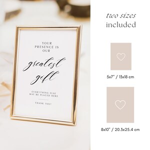 Wedding Gift and Cards Table Sign Template With Calligraphy Font Simple ...
