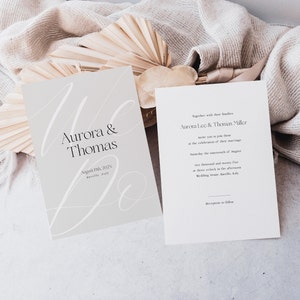 Minimalist Wedding Invitation Template Digitale Einladung Hochzeit Vorlage Hochzeitseinladung Minimalistisch Karten Instant Download image 6