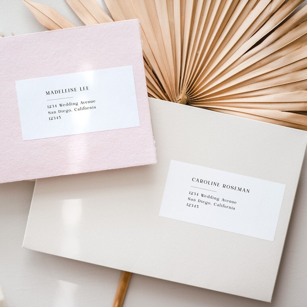 Printable Address Label Templates, Minimalist Addressing Stickers for ...