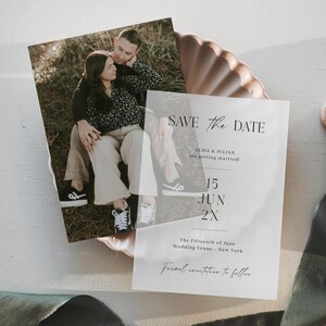 Photo Save the Date Template With Vellum Overlay, Editable and ...