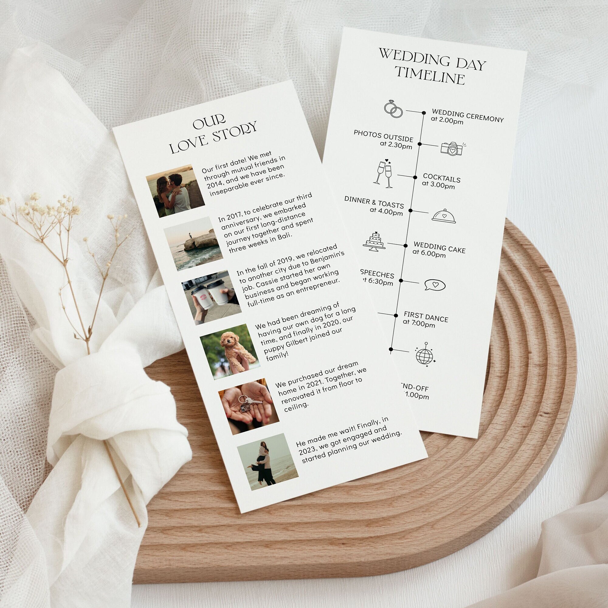 Timeline Diy Example Modern Wedding Timeline Template With Icons, DIY Printable Program ...