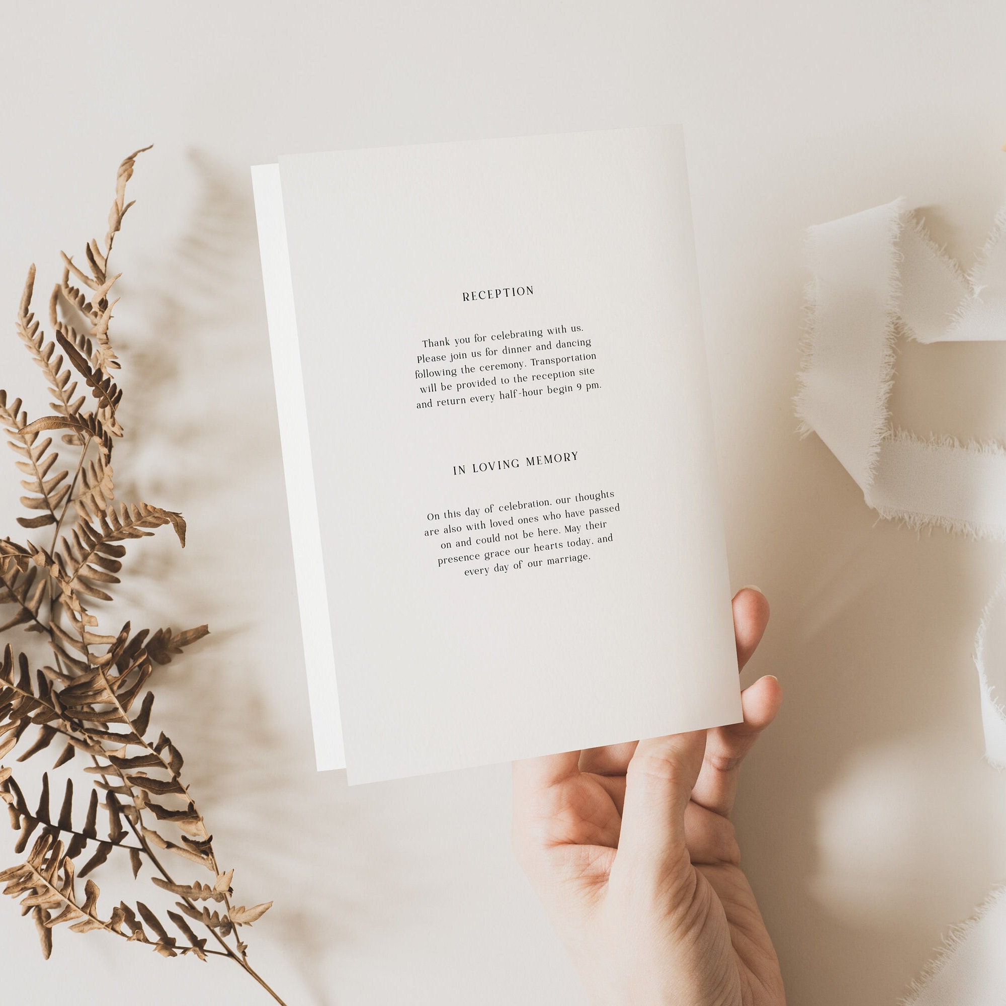 Printable Wedding Program Booklet Template, Elegant Order of Service ...