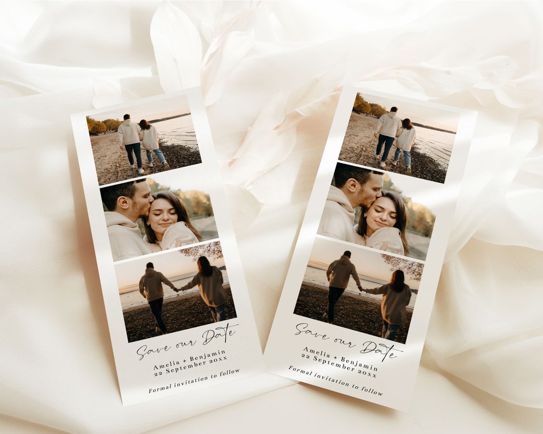 Photo Booth Save the Date Template Modern DIY Wedding Photo Etsy